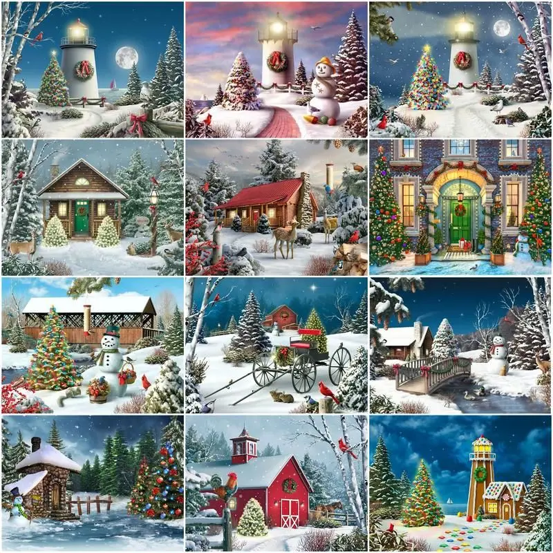 CHENISTORY Paint By Number Snow House Drawing On Canvas Gift Christmas Landscape Kits Handpainted Painting Art Home Decor
CHENISTORY Paint By Number Snow House Drawing On Canvas Gift Christmas Landscape Kits Handpainted Painting Art Home Decor