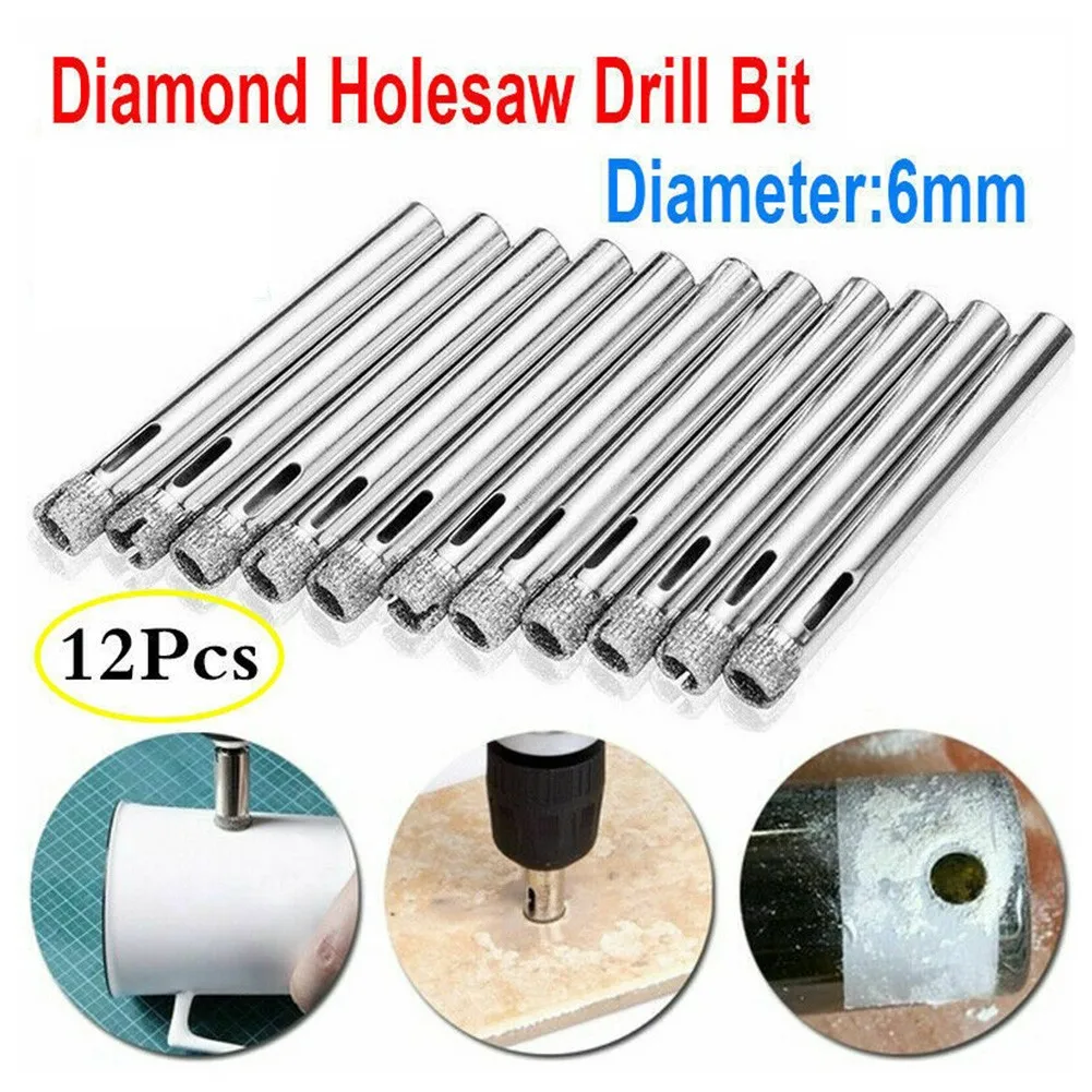 12Pcs 6mm Diamond Drilling Core Bits Connection Porcelain Tile Drill Bits Marble Stone Masonry Hole Saw
12Pcs 6mm Diamond Drilling Core Bits Connection Porcelain Tile Drill Bits Marble Stone Masonry Hole Saw