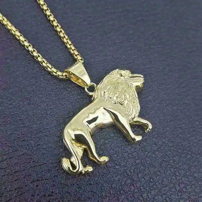 Цепочка с подвеской в виде льва для мужчин и женщин модное ожерелье стиле хип хоп