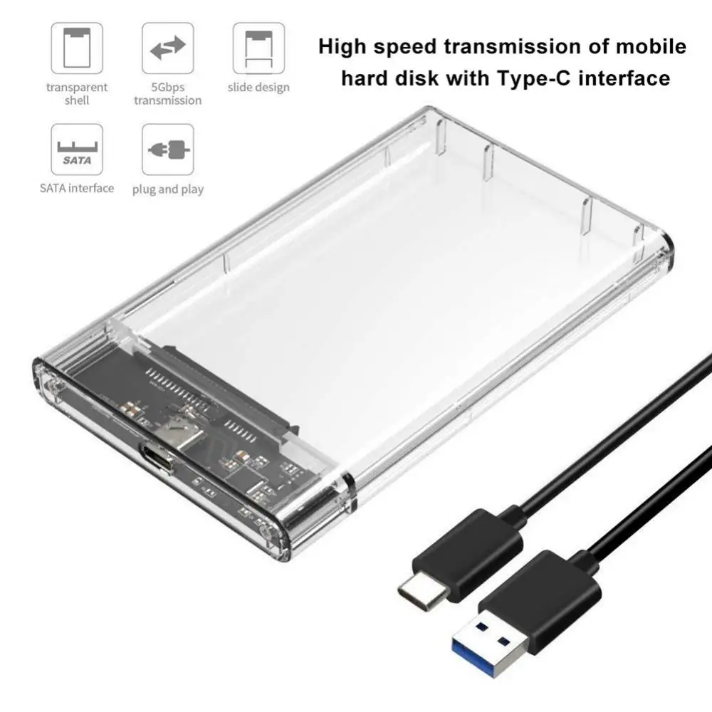 2. 5-дюймовый внешний жесткий диск с реверсивным разъемом типа C USB 3,1, внешний жесткий диск SATA, чехол для мобильного жесткого диска, внешний же...
2. 5-дюймовый внешний жесткий диск с реверсивным разъемом типа C USB 3,1, внешний жесткий диск SATA, чехол для мобильного жесткого диска, внешний же...