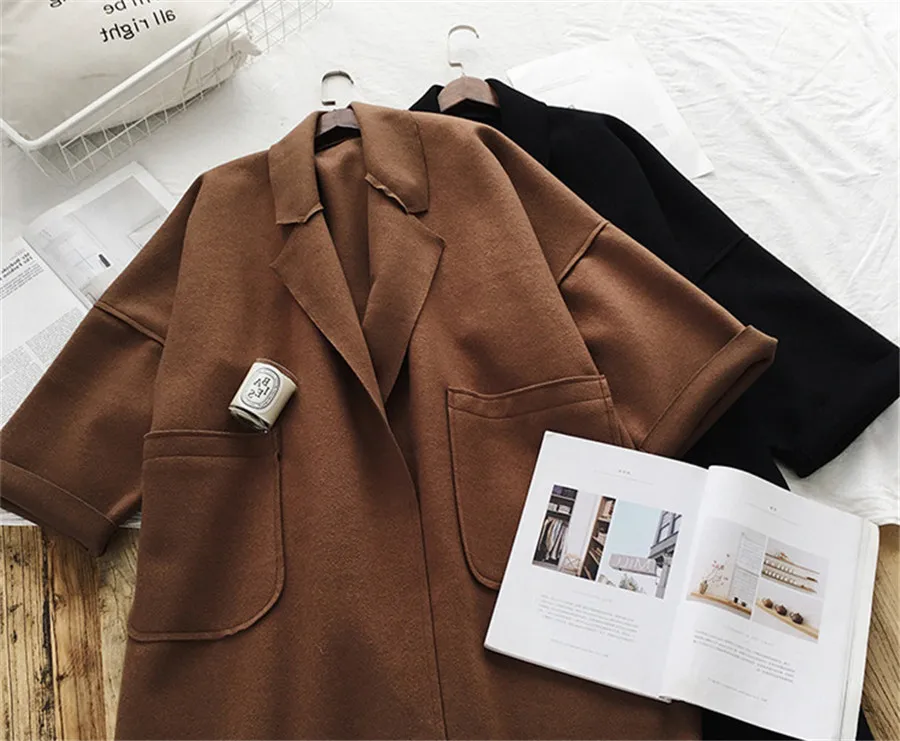 Winter Women Blend Coat Loose Long Sleeve Thick Big Pocket Women Outerwear Fashion
Winter Women Blend Coat Loose Long Sleeve Thick Big Pocket Women Outerwear Fashion