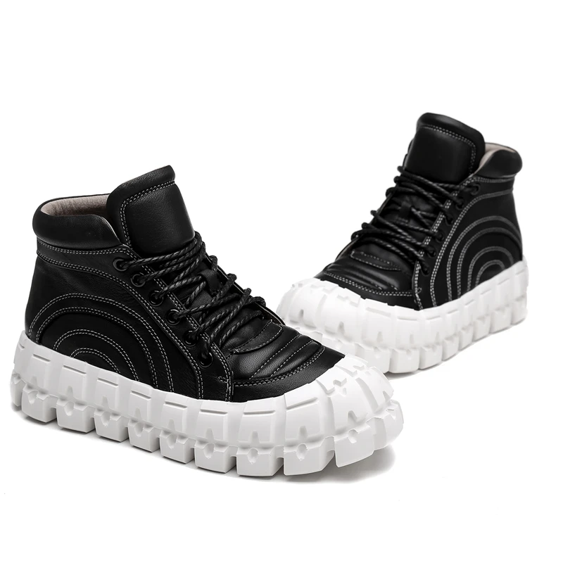 Hjwsfdcai Platform Women Casual Sneakers Genuine Leather Lace-Up Ladies Ankle Boots Round Toe Comfortable Breathable Mujer Boots
Hjwsfdcai Platform Women Casual Sneakers Genuine Leather Lace-Up Ladies Ankle Boots Round Toe Comfortable Breathable Mujer Boots