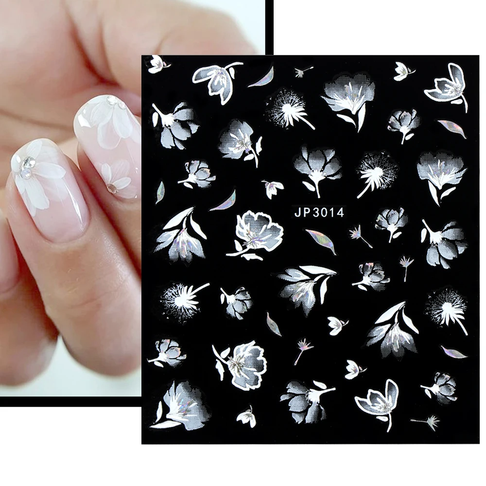 1 Sheet White Elegant Embossed Leaf Flower 3D Nail Sticker Ballet Laser Design Nail Transfer Decals Nail Art DIY Design Decorate
1 Sheet White Elegant Embossed Leaf Flower 3D Nail Sticker Ballet Laser Design Nail Transfer Decals Nail Art DIY Design Decorate