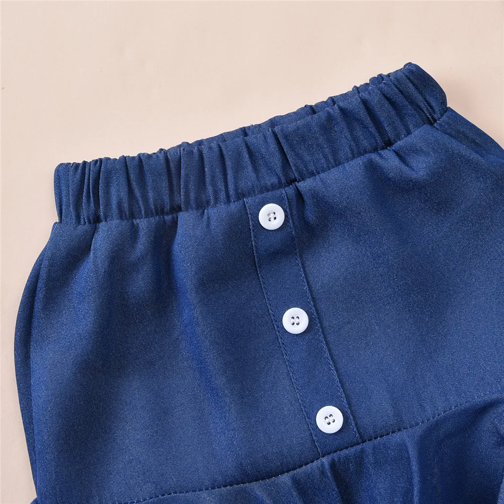 WenaZao модная синяя джинсовая юбка для маленьких девочек с короткими
