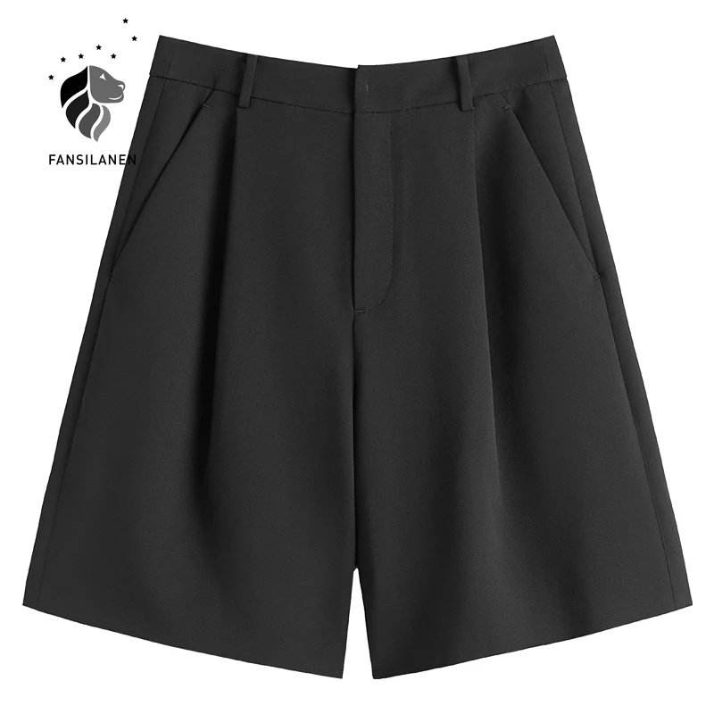 FANSILANEN Office Lady Suit Black Shorts Women's Summer 2021 NEW High Waist Wide Leg Pants Straight Loose Casual Pants
FANSILANEN Office Lady Suit Black Shorts Women's Summer 2021 NEW High Waist Wide Leg Pants Straight Loose Casual Pants