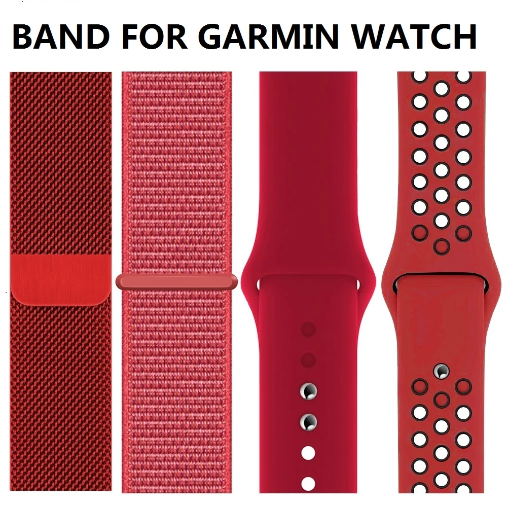 Nylon stainless steel Silicone Strap for Garmin vivoactive 3 vivomove3 HR Smart Wristband Forerunner 645 Music band | Наручные часы