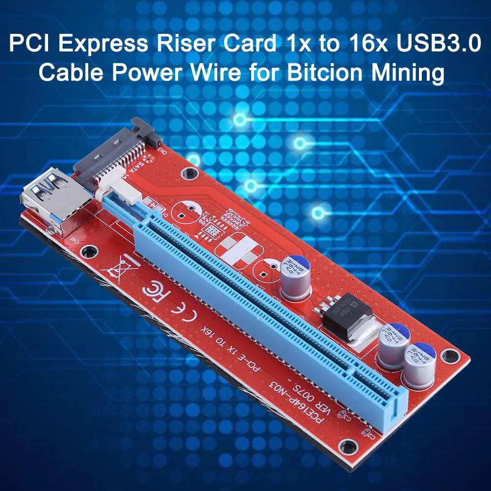 PCI Express Riser Card Bitcoin Mining Household Computer 1x to 16x USB3.0 Cable Power Wire Set for Bitcoin Miner Mining
PCI Express Riser Card Bitcoin Mining Household Computer 1x to 16x USB3.0 Cable Power Wire Set for Bitcoin Miner Mining