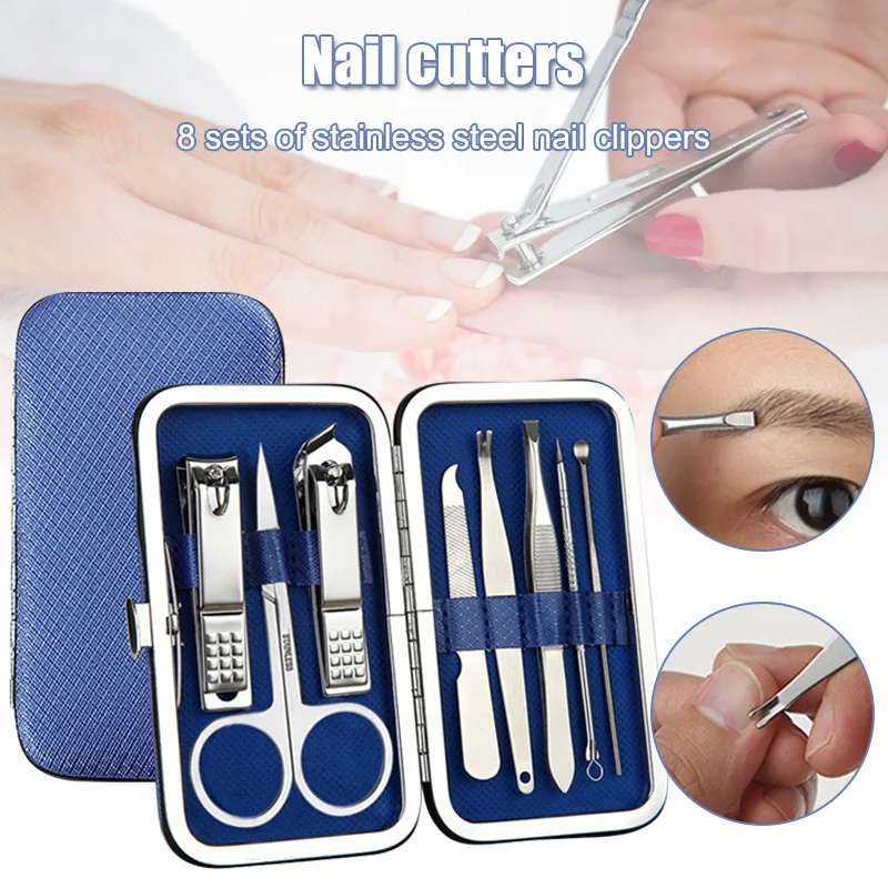 8pcs Nail Clip Set Stainless Steel Nail Scissors Clipper Cutter Trimmer Manicure Multi-Purpose Fingernail Toenail Tools Kit
8pcs Nail Clip Set Stainless Steel Nail Scissors Clipper Cutter Trimmer Manicure Multi-Purpose Fingernail Toenail Tools Kit