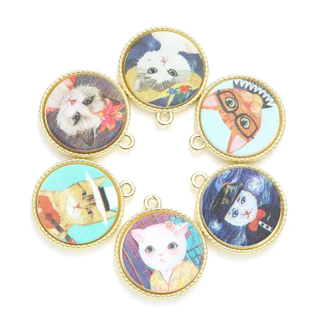 5pcs 24mm x 21mm Round Metal Charms Multicolor Cat Pendants for Jewelry Making Necklaces Jewelry Making DIY Handmade Craft
5pcs 24mm x 21mm Round Metal Charms Multicolor Cat Pendants for Jewelry Making Necklaces Jewelry Making DIY Handmade Craft