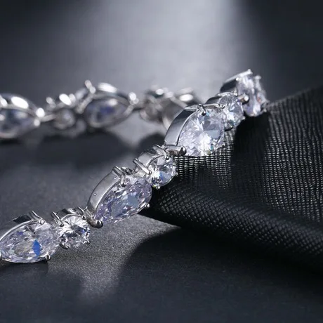 S33 Platinum Plated Water Drop Round 5A NSCD Stone Tennis bracelet bangles for women bridal accessories
S33 Platinum Plated Water Drop Round 5A NSCD Stone Tennis bracelet bangles for women bridal accessories