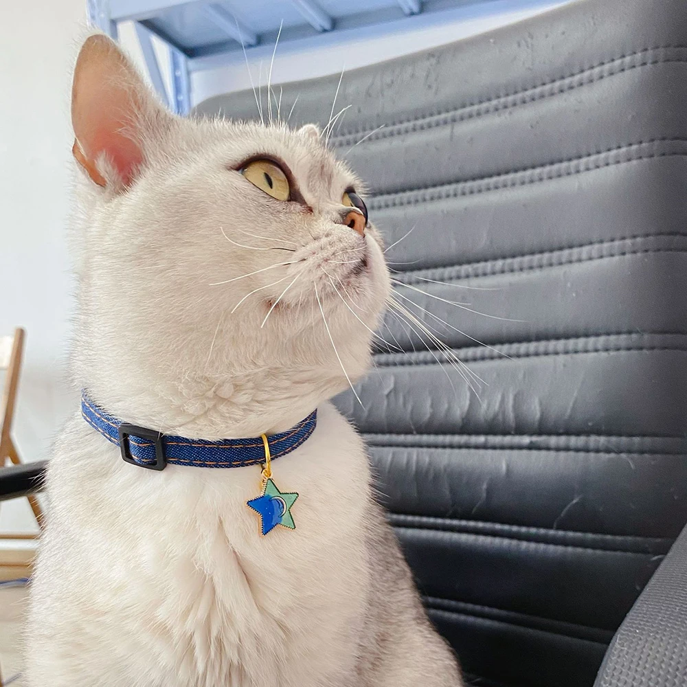 Cat Collars Safety Quick Release with Bell-Adjustable Cat Collar with Star Pendant Soft Strong Nylon Strip for Cat, Pup, Kitty
Cat Collars Safety Quick Release with Bell-Adjustable Cat Collar with Star Pendant Soft Strong Nylon Strip for Cat, Pup, Kitty
