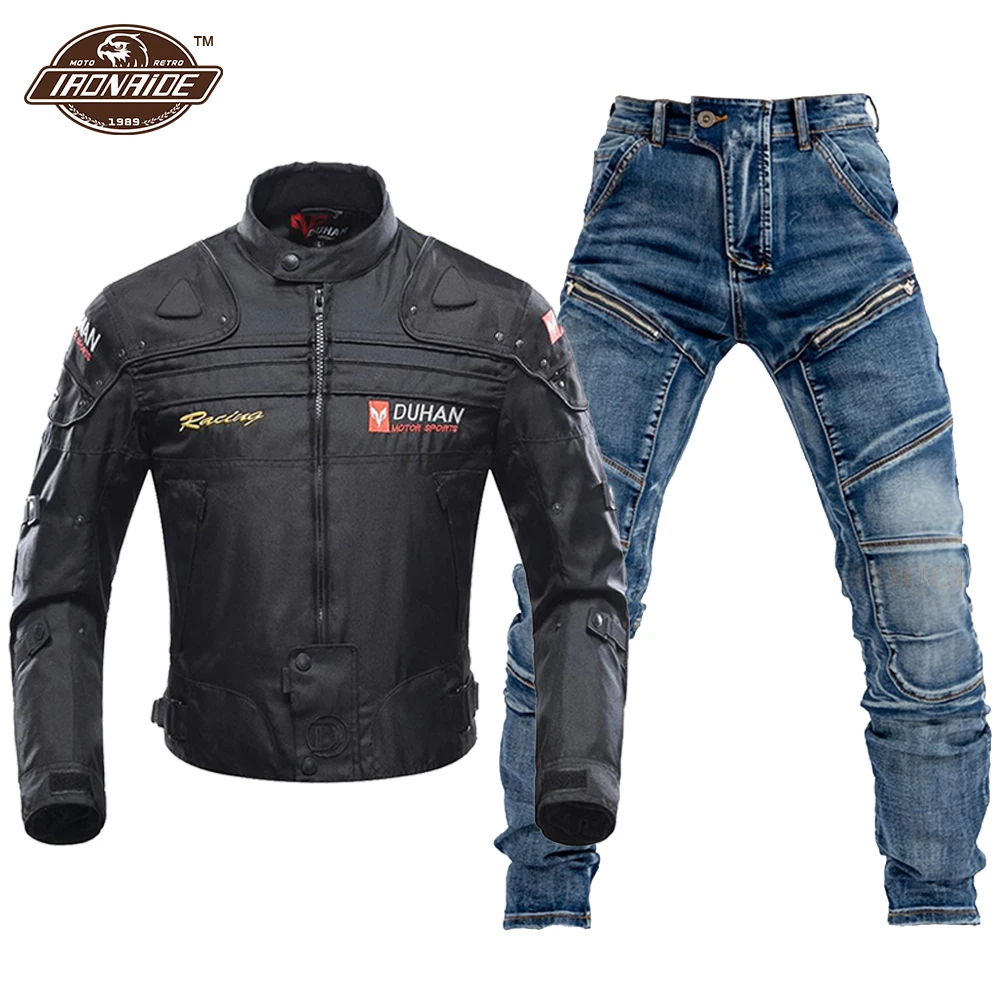 DUHAN Motorcycle Jacket +Pants Moto Set Men's Moto Motocross Suit Windproof Motorcycle Jean Chaqueta Body Protector For 4 Season
DUHAN Motorcycle Jacket +Pants Moto Set Men's Moto Motocross Suit Windproof Motorcycle Jean Chaqueta Body Protector For 4 Season