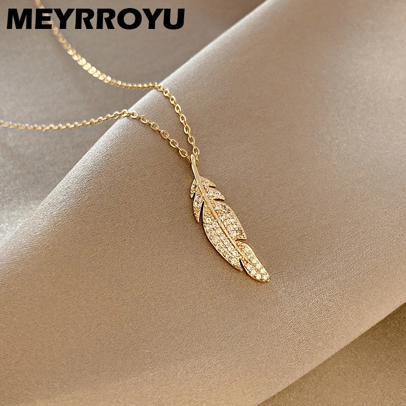 Korean Fashion Simple Leaf Stainless Steel Necklace For Women 2022 New Trendy Personality Zircon Clavicle Chain Party Jewelry
Korean Fashion Simple Leaf Stainless Steel Necklace For Women 2022 New Trendy Personality Zircon Clavicle Chain Party Jewelry