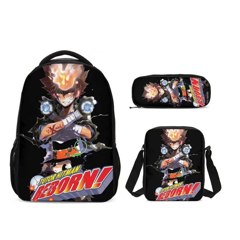 3Pcs/Set Portfolio School Bags Boys Girls Anime Cartoon Hitman Reborn Letter 3D Printing Backpacks Kids Bookbag Casual Daypacks
3Pcs/Set Portfolio School Bags Boys Girls Anime Cartoon Hitman Reborn Letter 3D Printing Backpacks Kids Bookbag Casual Daypacks