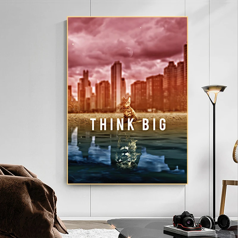 Мотивационные плакаты и принты THINK BIG, Картина на холсте, Современная вдохновляющая Настенная картина для гостиной, домашний декор
Мотивационные плакаты и принты THINK BIG, Картина на холсте, Современная вдохновляющая Настенная картина для гостиной, домашний декор