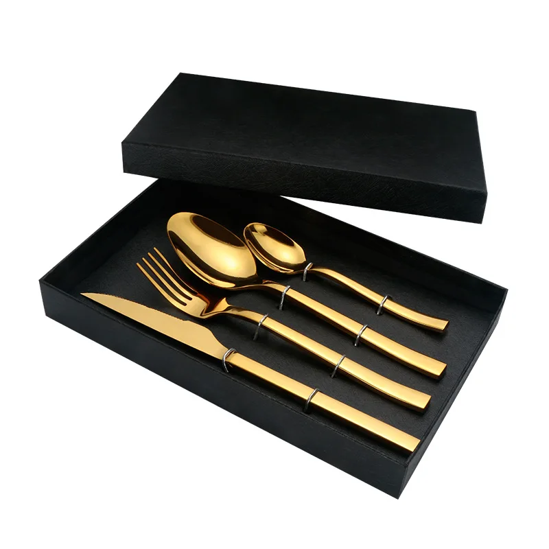 Stainless Steel Western Food Knife, Fork and Spoon Four Piece Set Solid Thickened Steak Knife, Fork and Spoon Tableware Gift Set
Stainless Steel Western Food Knife, Fork and Spoon Four Piece Set Solid Thickened Steak Knife, Fork and Spoon Tableware Gift Set