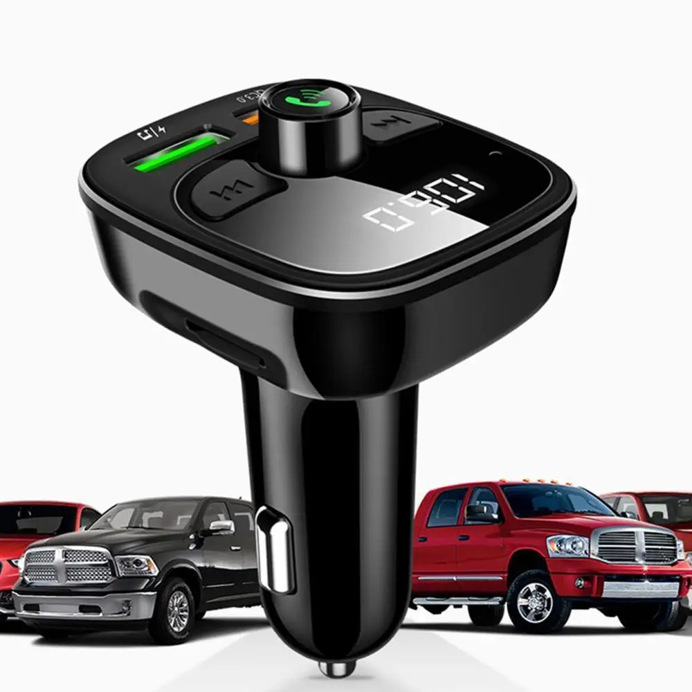 QC 3.0 Handsfree 5.0 Fm Transmitter Modulator Car Bluetooth Car Kit Fast Dual USB Charger Car MP3 Player TF Card Music Adapter
QC 3.0 Handsfree 5.0 Fm Transmitter Modulator Car Bluetooth Car Kit Fast Dual USB Charger Car MP3 Player TF Card Music Adapter