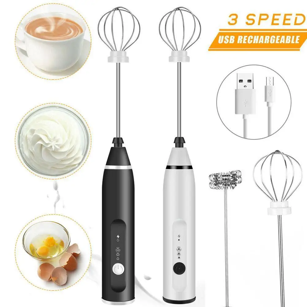 3-speed Electric Coffee Mixer Rechargeable Milk Shaker Adjustable Maker Frother Foamer Usb Charging Egg Beater Handheld Blender
3-speed Electric Coffee Mixer Rechargeable Milk Shaker Adjustable Maker Frother Foamer Usb Charging Egg Beater Handheld Blender