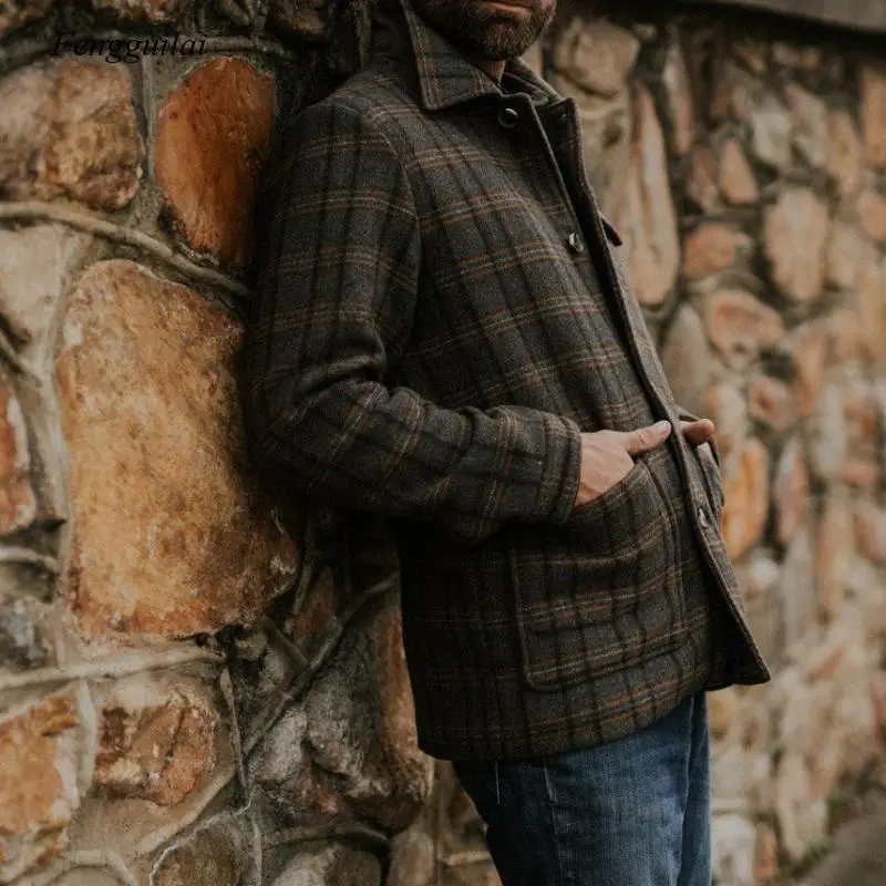 2021 Fall Men's Crossover Jacket Men's Check Print Lapel Jacket European and American Men's Jackets
2021 Fall Men's Crossover Jacket Men's Check Print Lapel Jacket European and American Men's Jackets