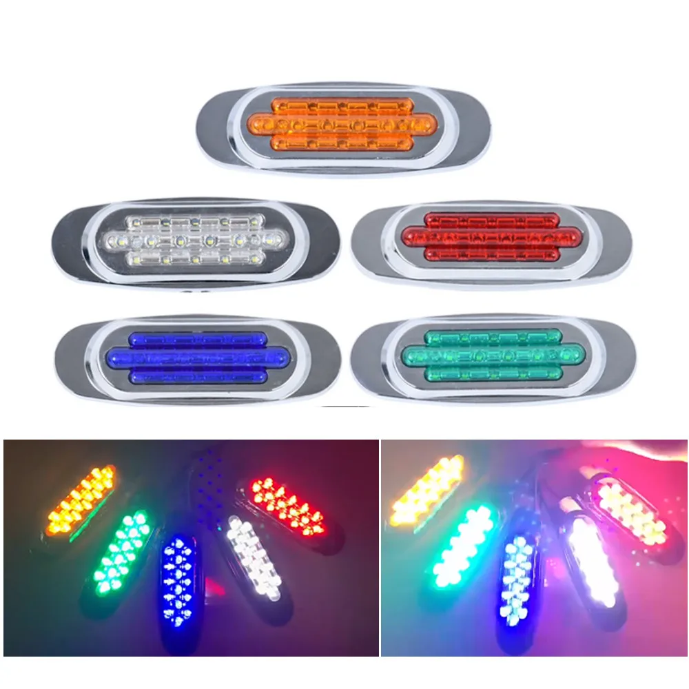 10Pcs 12V 24VTruck Side Marker Lights Strobe Warning Light Van Lorry Trailer Clearance Lights Chrome Plating Red Amber White
10Pcs 12V 24VTruck Side Marker Lights Strobe Warning Light Van Lorry Trailer Clearance Lights Chrome Plating Red Amber White