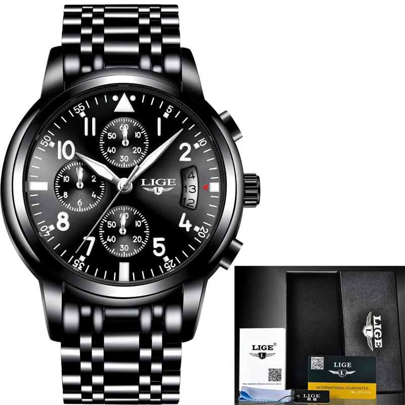 Relogio Masculino LIGE Mens Watches Top Brand Luxury Fashion Business Quartz Watch Men Sport Full Steel Waterproof Black Clock
Relogio Masculino LIGE Mens Watches Top Brand Luxury Fashion Business Quartz Watch Men Sport Full Steel Waterproof Black Clock