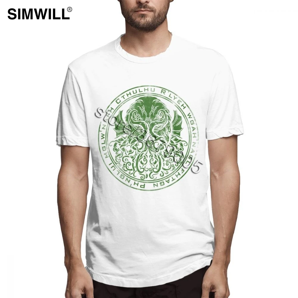 

Cthulhu Seal T Shirts Men's Urban Short Sleeves 100% Cotton Tees Top Crew Neck T-shirt Big Size Clothes Gift Idea