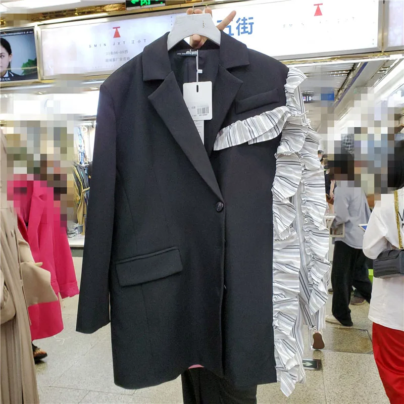 SeeBeautiful Striped Ruffles Spliced Loose Blazer Coat Notched Long Sleeve Single Breasted Women Autumn 2021 New Fashion G502
SeeBeautiful Striped Ruffles Spliced Loose Blazer Coat Notched Long Sleeve Single Breasted Women Autumn 2021 New Fashion G502