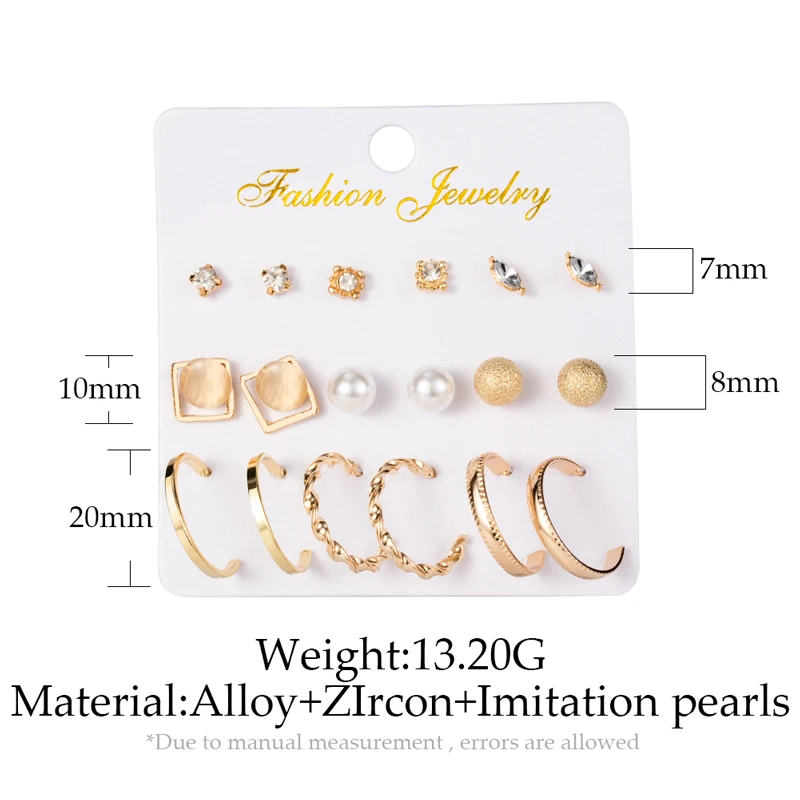 Hot Sale Fashion Bohemian Earrings Set For Women New Trendy Flower Round Geometric Metal Stud Earring 2021Trend Female Jewelry
Hot Sale Fashion Bohemian Earrings Set For Women New Trendy Flower Round Geometric Metal Stud Earring 2021Trend Female Jewelry