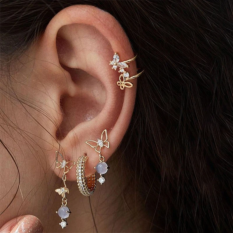 Fashion Round Twist Small Hoop Earrings Set for Women Simple Gold CZ Zircon Butterfly Huggie Earring 2021 Trend Jewelry Brincos
Fashion Round Twist Small Hoop Earrings Set for Women Simple Gold CZ Zircon Butterfly Huggie Earring 2021 Trend Jewelry Brincos