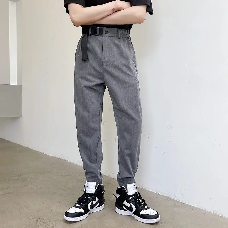 Summer Belt Casual Pants Men's Slim Fashion Gray Black Suit Pants Men Streetwear Korean Straight Dress Pants Mens Trousers M-XL
Summer Belt Casual Pants Men's Slim Fashion Gray Black Suit Pants Men Streetwear Korean Straight Dress Pants Mens Trousers M-XL