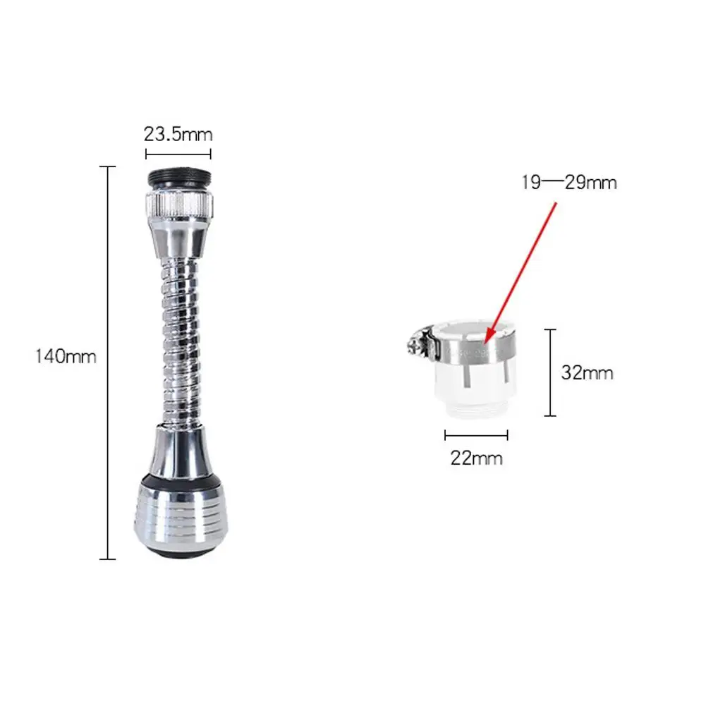 360 Degree Rotatable Water Saving Tap Diffuser Spout Faucet Extender Tap Faucet Aerator Bubble for Flexible Adapter Sprayer tool
360 Degree Rotatable Water Saving Tap Diffuser Spout Faucet Extender Tap Faucet Aerator Bubble for Flexible Adapter Sprayer tool