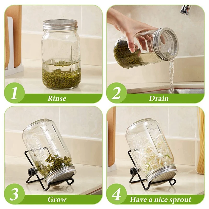 1 Set Sprouting Jar Lid and Sprouting Lid Stand & 1 Set Silicone Hot Handle Holders Rubber Pot Holders Cover
1 Set Sprouting Jar Lid and Sprouting Lid Stand & 1 Set Silicone Hot Handle Holders Rubber Pot Holders Cover