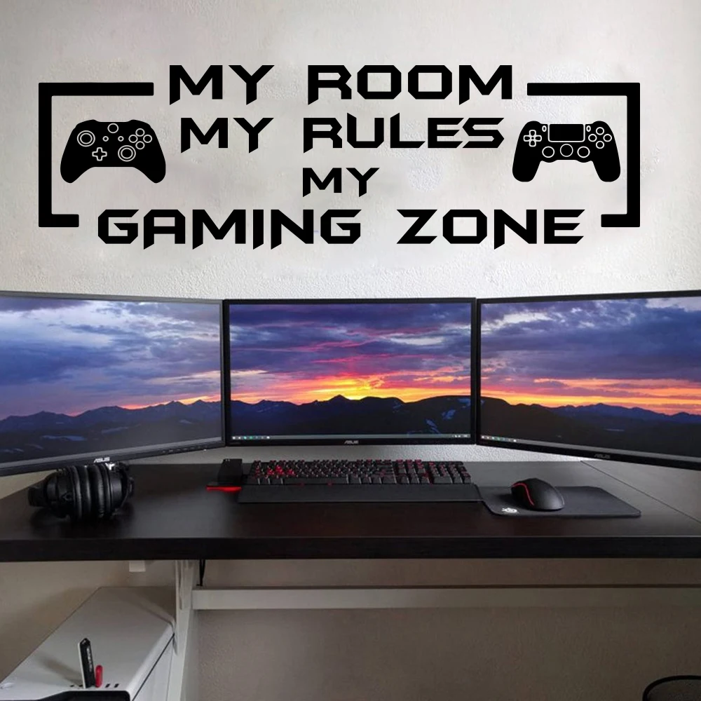 Современная Настенная Наклейка My Room Rules Gaming Zone, игровая комната, игровая комната, геймер, контроллер Xbox Ps, настенная наклейка, виниловый Деко...
Современная Настенная Наклейка My Room Rules Gaming Zone, игровая комната, игровая комната, геймер, контроллер Xbox Ps, настенная наклейка, виниловый Деко...