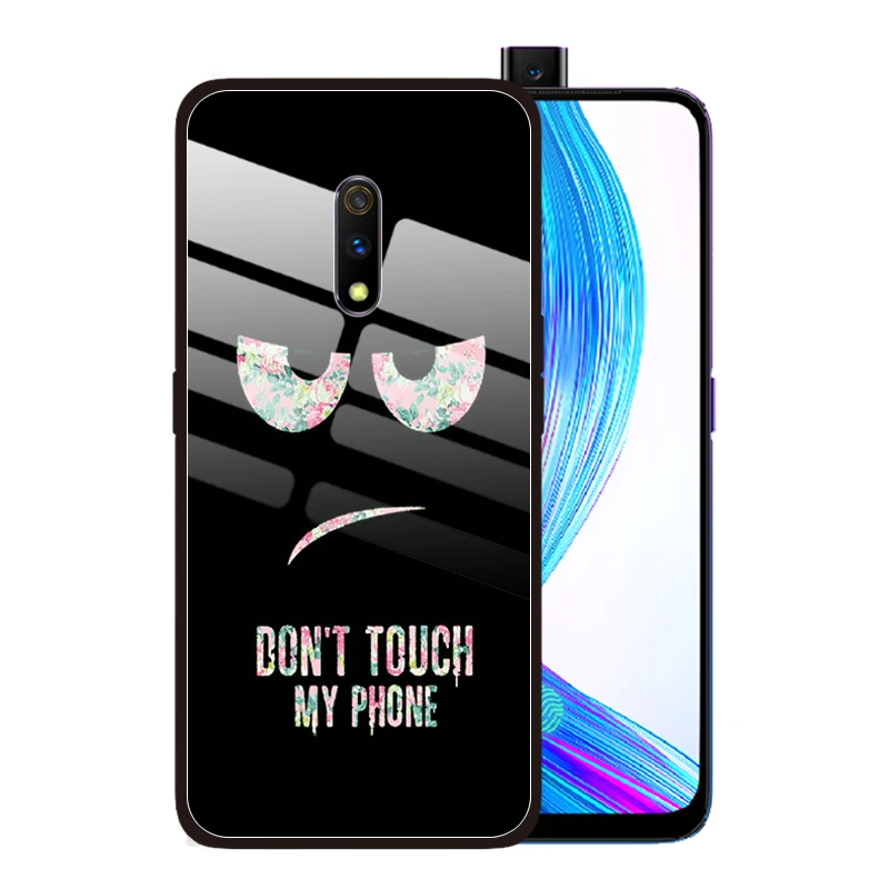 Роскошный чехол для телефона из закаленного стекла s Don't Touch My Phone OPPO Realme X XT X2 Pro Reno