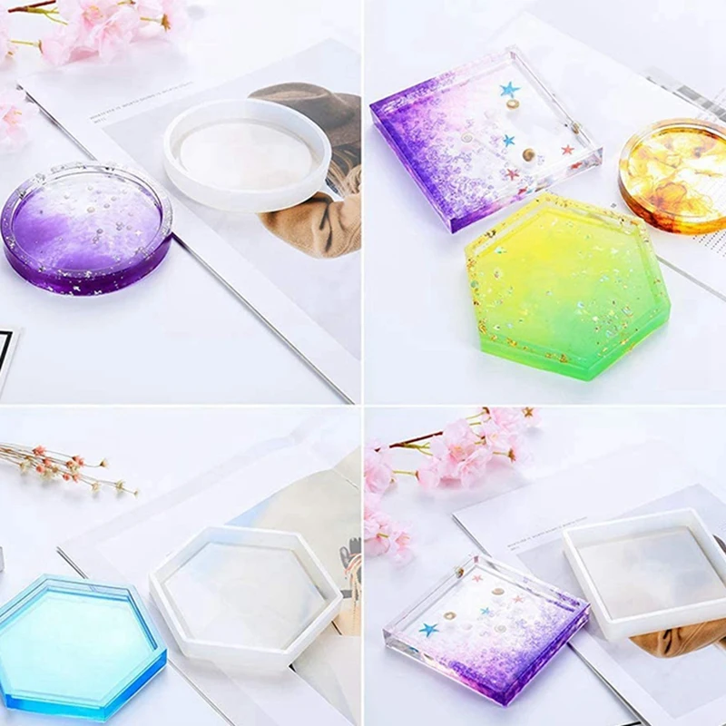 8 PCS DIY Coaster Silicone Mold with 159 PCS Resin Earring Mold Kit - Silicone Casting Molds Set
8 PCS DIY Coaster Silicone Mold with 159 PCS Resin Earring Mold Kit - Silicone Casting Molds Set