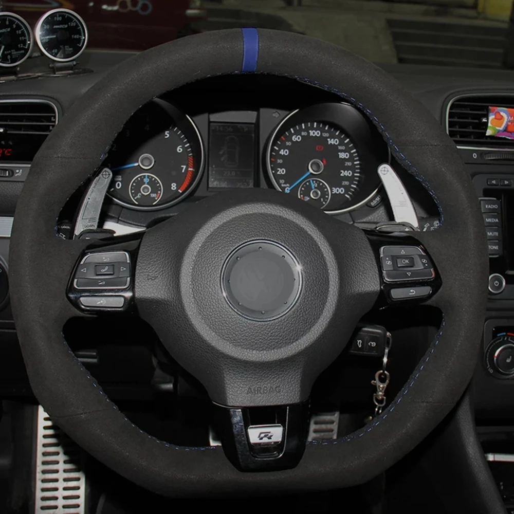 DIY Non-slip Black Suede Car Steering Wheel Cover For Volkswagen Golf 6 GTI MK6 VW Polo GTI Scirocco R Passat CC R-Line 2010
DIY Non-slip Black Suede Car Steering Wheel Cover For Volkswagen Golf 6 GTI MK6 VW Polo GTI Scirocco R Passat CC R-Line 2010
