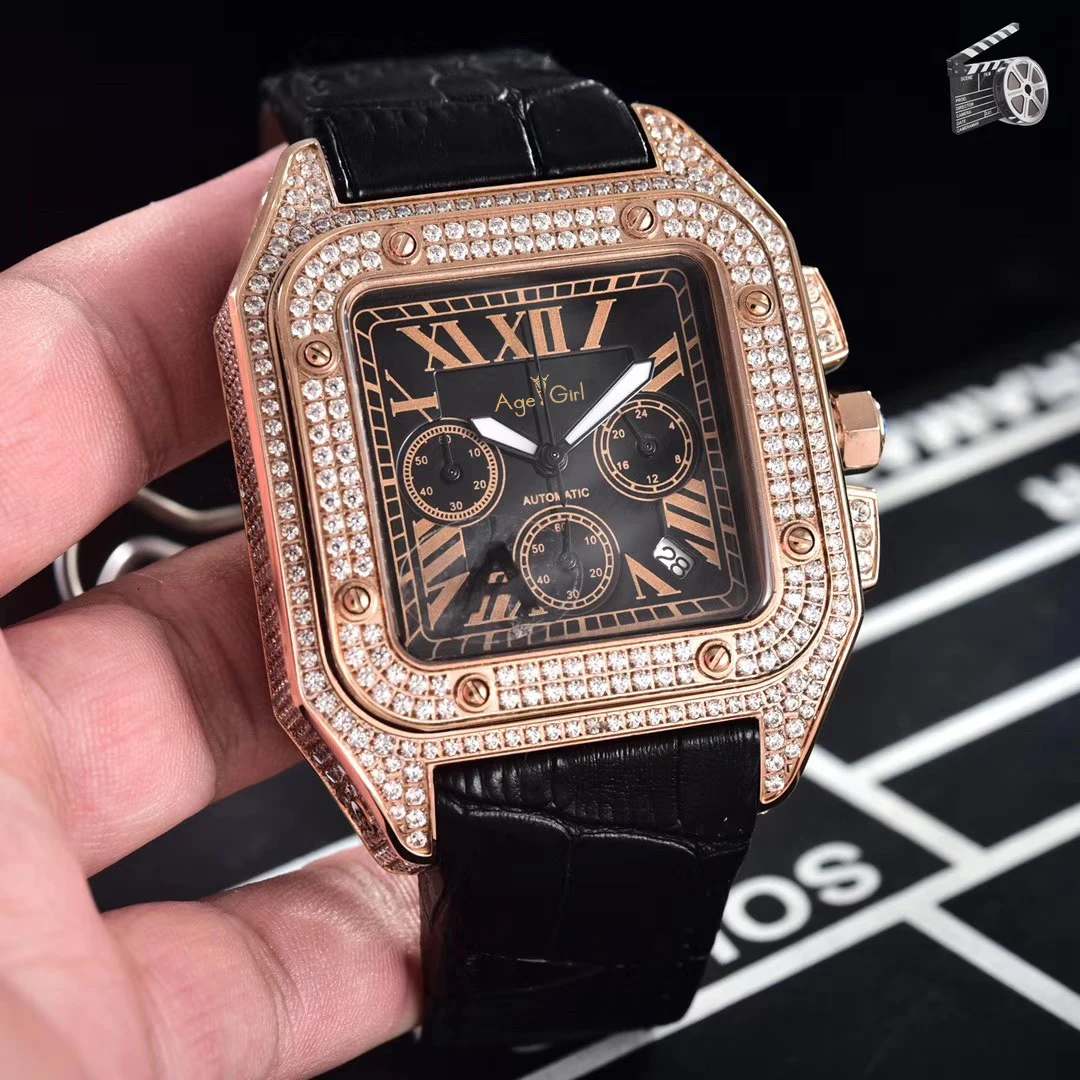 Classic New Chronograph Men Stopwatch Sapphire Full Iced Diamond Rose Gold Silver Black Brown Leather Limited Classic Watch
Classic New Chronograph Men Stopwatch Sapphire Full Iced Diamond Rose Gold Silver Black Brown Leather Limited Classic Watch