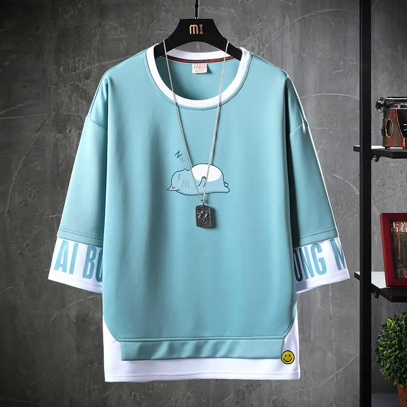 Boys' T-shirt 7 / 2 sleeve men's Short Sleeve Shirt student Han fashion spring and autumn 5 / 2 sleeve T-shirt
Boys' T-shirt 7 / 2 sleeve men's Short Sleeve Shirt student Han fashion spring and autumn 5 / 2 sleeve T-shirt