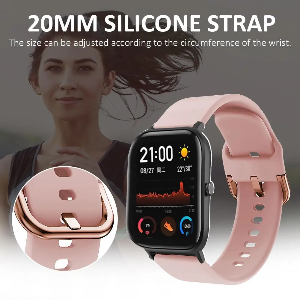 Силиконовый ремешок 20 мм, однотонный браслет для Huami Amazfit GTS/GarminMove/VIVOMOVE HR, прочный, мягкий и удобный
Силиконовый ремешок 20 мм, однотонный браслет для Huami Amazfit GTS/GarminMove/VIVOMOVE HR, прочный, мягкий и удобный