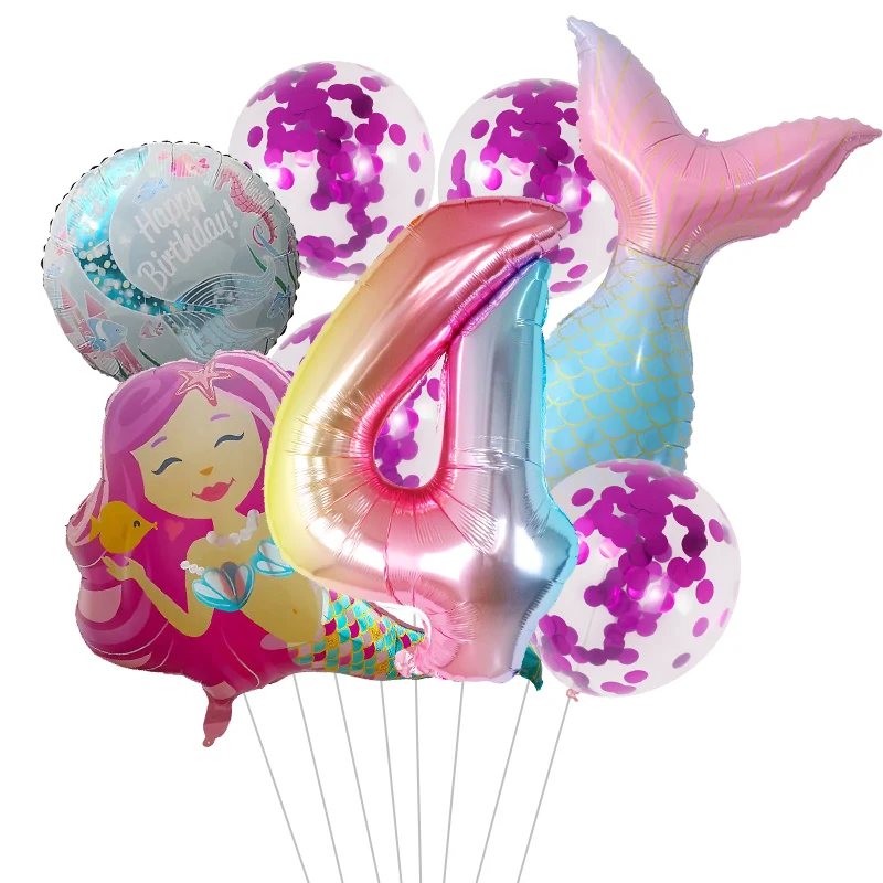 8pcs/lot Mermaid Party Balloons Number Foil Balloon Kids Birthday Party Decorations Baby Shower Decor Helium Globos supplies
8pcs/lot Mermaid Party Balloons Number Foil Balloon Kids Birthday Party Decorations Baby Shower Decor Helium Globos supplies