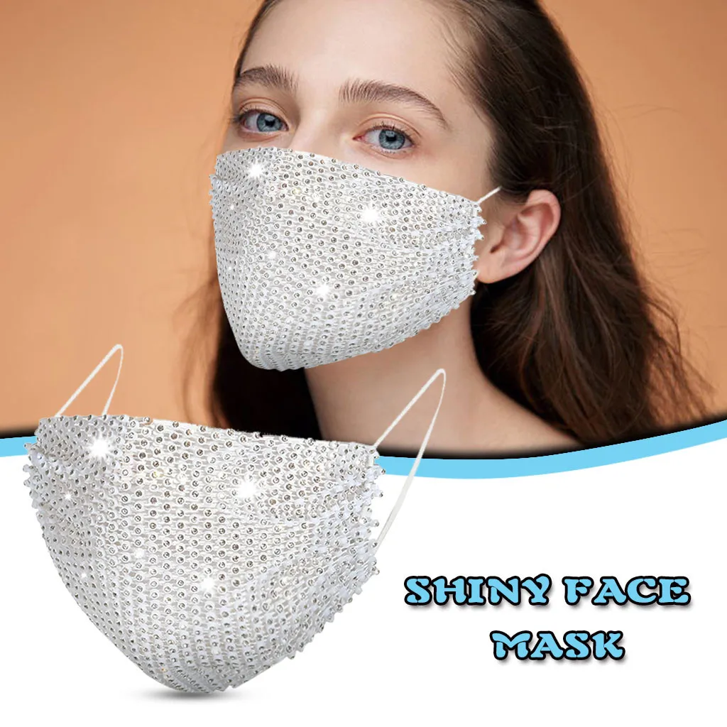 Fashion Rhinestone Drill Masks For Women Female Masque Ice Silk Breathable Fabric Mask For Face Facial Cover Decoration 
Fashion Rhinestone Drill Masks For Women Female Masque Ice Silk Breathable Fabric Mask For Face Facial Cover Decoration