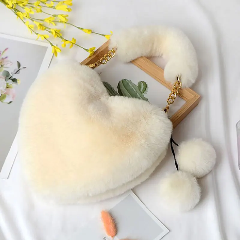 Faux Fur Winter Women Handbags Cute Plush Ladies Heart Shaped Shoulder Bag Cute Female Clutch Purse Love Handbags Messenger Bag
Faux Fur Winter Women Handbags Cute Plush Ladies Heart Shaped Shoulder Bag Cute Female Clutch Purse Love Handbags Messenger Bag