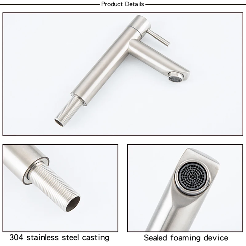 Durable Basin Sink Faucet Tap Bathroom Stainless Steel Single-cooled Corrosion Resistant High Quality Kitchen Bath Home Supplies
Durable Basin Sink Faucet Tap Bathroom Stainless Steel Single-cooled Corrosion Resistant High Quality Kitchen Bath Home Supplies