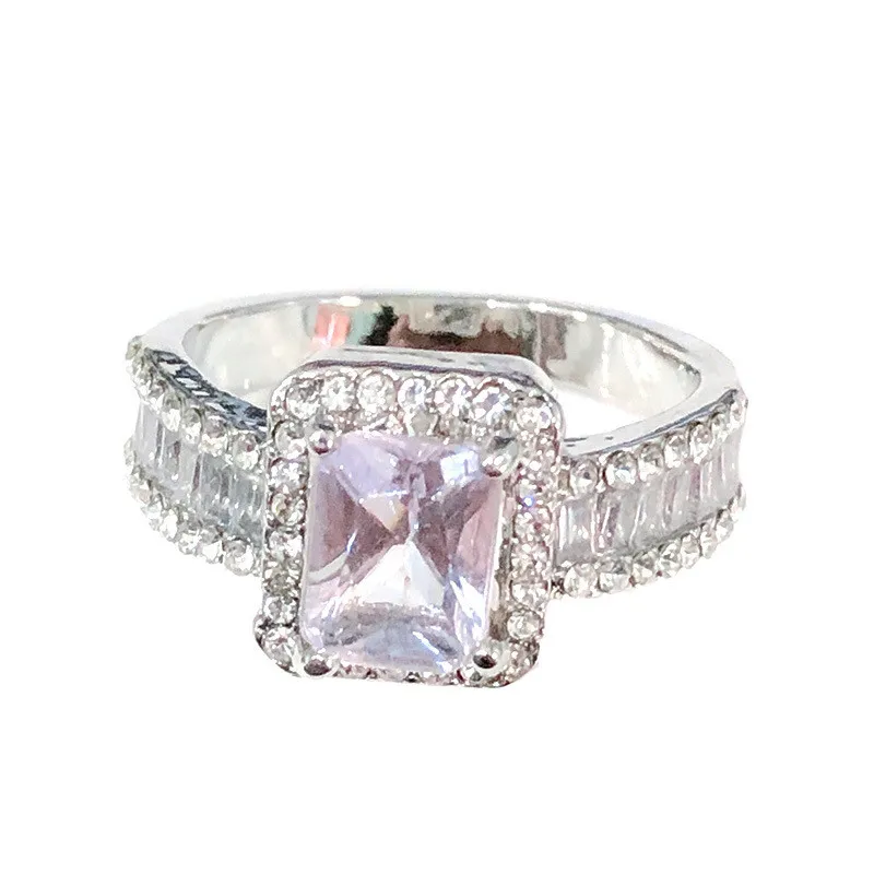 Женские обручальные кольца с прямоугольным камнем CC модные свадебные украшения