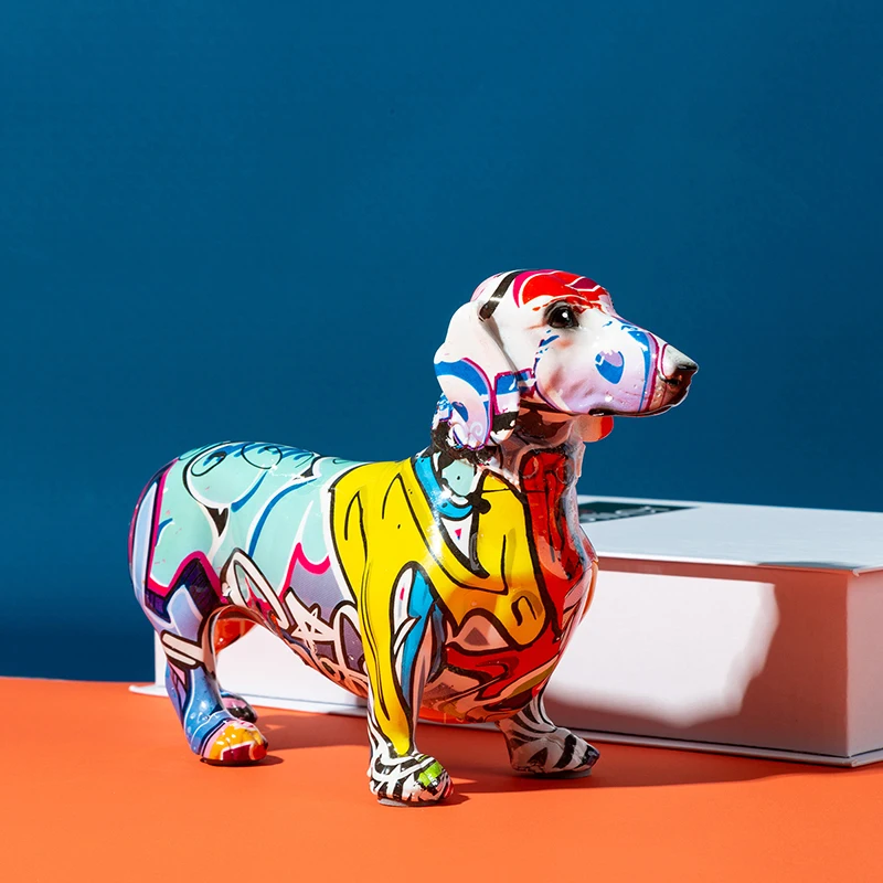Домашний декор, креативная окрашенная красочная Статуэтка таксы, собаки, винный шкаф, офисное настольное украшение, Статуэтка из смолы, мин... 
Домашний декор, креативная окрашенная красочная Статуэтка таксы, собаки, винный шкаф, офисное настольное украшение, Статуэтка из смолы, мин...