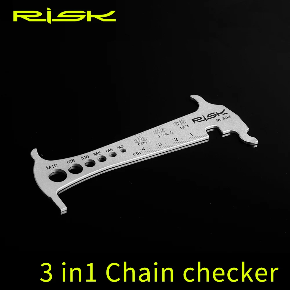 RISK 3 in 1 Bicycle Chain Checker Stainless Steel Cycling Bolt Measuring Chain Hook Bicycle Repair Tool
RISK 3 in 1 Bicycle Chain Checker Stainless Steel Cycling Bolt Measuring Chain Hook Bicycle Repair Tool