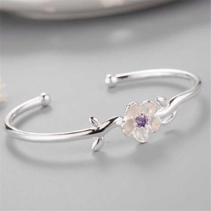 Season Gate Silver Color Literary Branches Cherry Blossoms Flowers Adjustable Size Open Bracelets for Women Girls SB009
Season Gate Silver Color Literary Branches Cherry Blossoms Flowers Adjustable Size Open Bracelets for Women Girls SB009