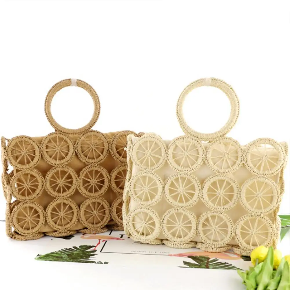 Women Straw Handbag Wicker Small Square Bag Large Hand Woven Summer Beach Bag Paper Rope Woven Hollow Shopper With Outer Pocket
Women Straw Handbag Wicker Small Square Bag Large Hand Woven Summer Beach Bag Paper Rope Woven Hollow Shopper With Outer Pocket