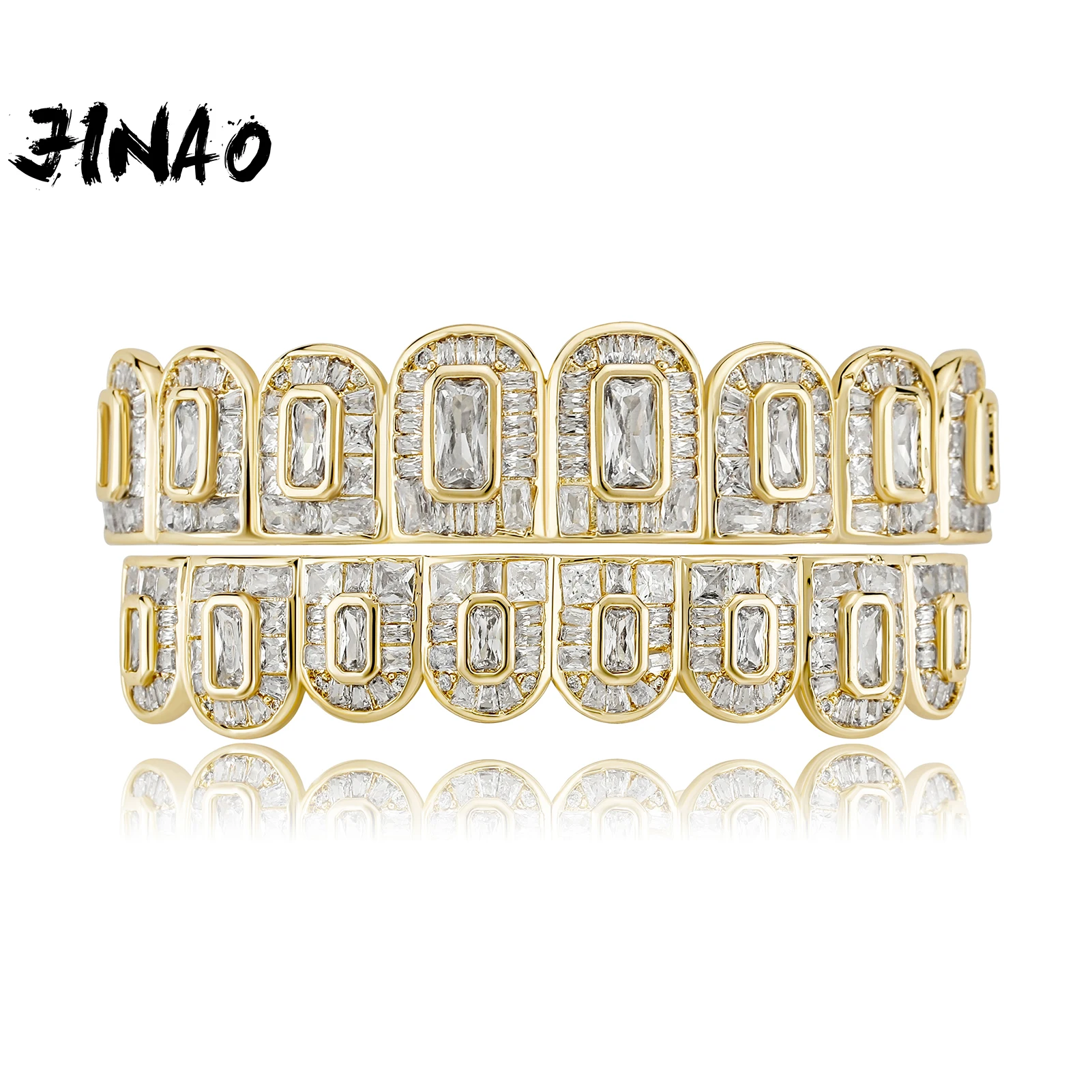 JINAO 2021 NEW Design HIP HOP Grillz High Quality Iced Out Charm AAA+ CZ Men and Woman Grillz Jewelry For Gift
JINAO 2021 NEW Design HIP HOP Grillz High Quality Iced Out Charm AAA+ CZ Men and Woman Grillz Jewelry For Gift