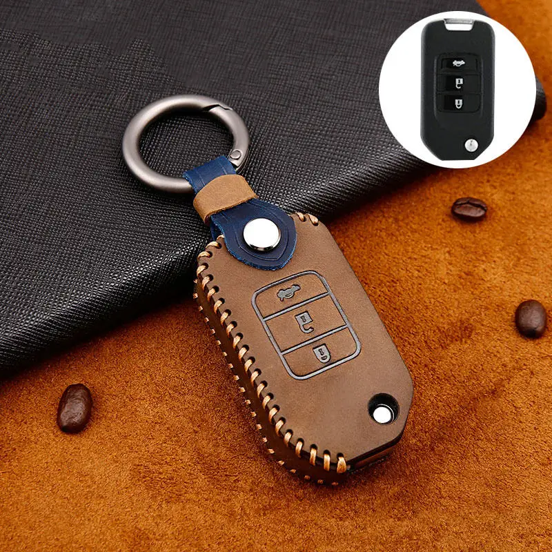 

Crazy horse car key case for Honda Accord XRV VEZEL CITY JAZZ CIVIC HRV Crider CRV Agreement Jade Crider Odyssey 2015-2018 new